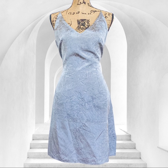 Vintage Dresses & Skirts - Vintage silver metallic slip dress